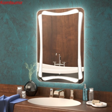 Зеркало AZARIO Agat 550*800, влагостойкое с подсветкой и гравировкой