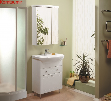 Тумба под раковину AQUATON Норма 65 напольная, с корзиной для белья, белая (1A054901NO010)