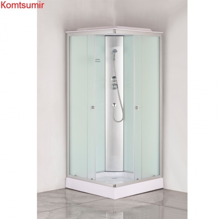 Душевая кабина Loranto CS-6491F(CS-8072) 90х90х215, белая, квадратная, стекло 4мм, поддон 13см