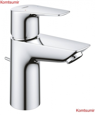 Смеситель для раковины GROHE BauEdge с ограничителем температуры и рычажным донным клапаном, размер S, хром (23328001)