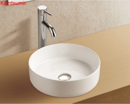 Раковина Azario 355х355х120 накладная, круглая, белый глянец (AZ-3134)