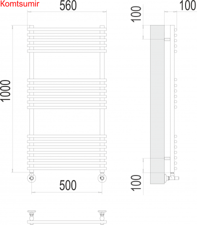 Ватра П18 500х1000 Полотенцесушитель  TERMINUS