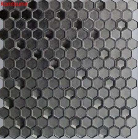 Мозаика Caramelle Mosaic Argento grani hexagon 23x13x6