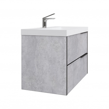 Тумба Fostero 80 подвесная Цемент Светлый с раковиной