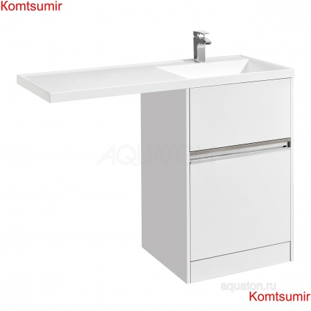 Тумба для раковины AQUATON Лондри 600 под стиральную машинку, белая (1A235901LH010)
