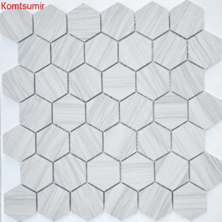 Мозаика Caramelle Mosaic Dolomiti bianco MAT hex
