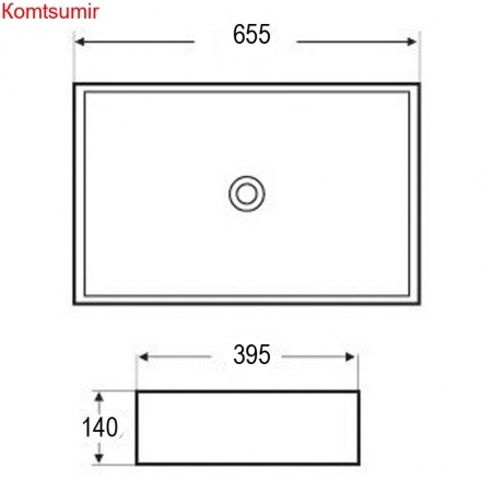Раковина Azario 65,5х39.5х14 накладная, прямоугольная, белая (AZ416)