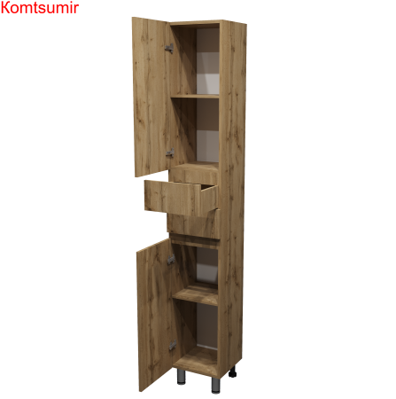 Пенал Djena Окант напольный 30 2 двери 2 ящика дерево левый Пенал Djena Окант напольный 30 2 двери 2 ящика дерево левый