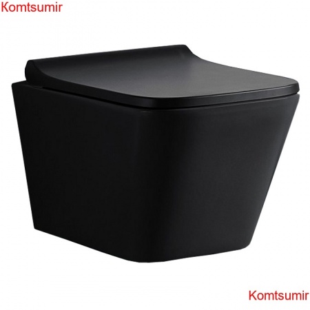 Унитаз подвесной Azario Teramo 490*340*350 безободковый, с сидением микролифт, черный матовый (AZ-052-MB) Унитаз подвесной Azario Teramo 490*340*350 безободковый, с сидением микролифт, черный матовый (AZ-052-MB)