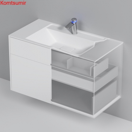 M50AFHX1003WM Inspire V2.0, База под раковину, подвесная, 100 см, 3 ящика, push-to-open, белый матов