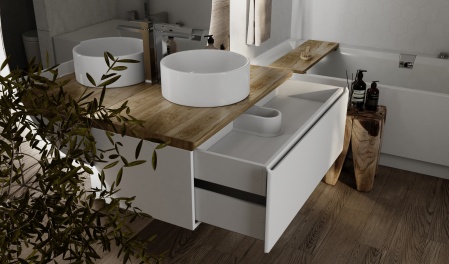 Тумба Solis new 100 подвесная Белая