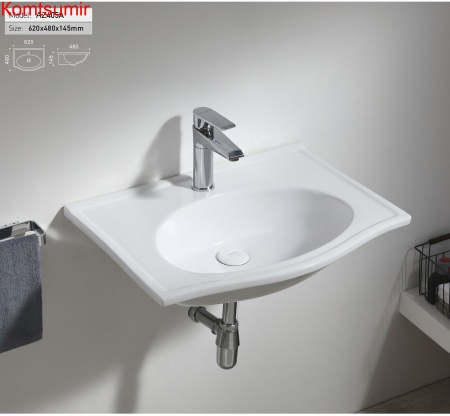 Раковина Trend 62* 48*14,5см., подвесная, белая (AZ-405-A)