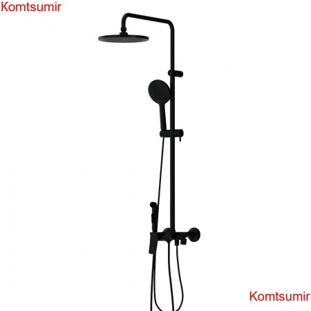 Damixa 977770300 Jupiter, ДС с ванно-душевым смесителем-полкой и гиг.душем, черный Damixa 977770300 Jupiter, ДС с ванно-душевым смесителем-полкой и гиг.душем, черный