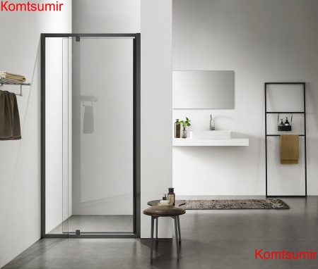 Душевое ограждение SANTREK AQUA Time - DF-DP-1000-C-Matt Black 10001950 Прямое стекло Прозр 6 мм, профиль Черный