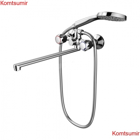 Dorff D7095000 Modern двухзахватный смеситель для ванны и душа с универсальным изливом и душевым набором