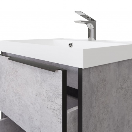 Тумба Fostero 60 подвесная Цемент Светлый с раковиной