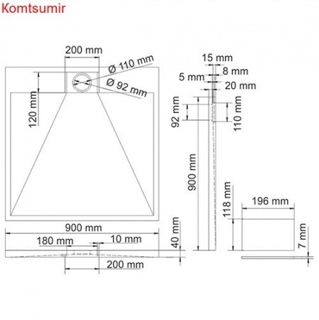 WasserKRAFT Alme 15T03 Душевой поддон