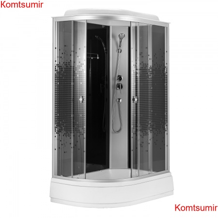 Душевая кабина Loranto 120x80x215 правая, поддон 25 см, 4 мм прозрачное стекло с рисунком "мозайка" (CS-1200-25ТМ/М R)