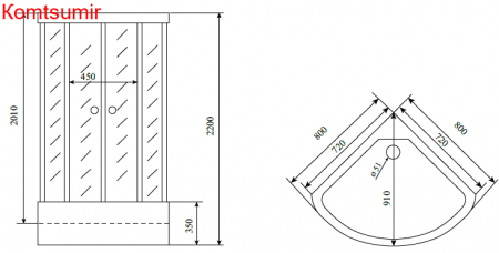 Timo Comfort T-8880 Clean Glass душевая кабина (80*80*220), шт