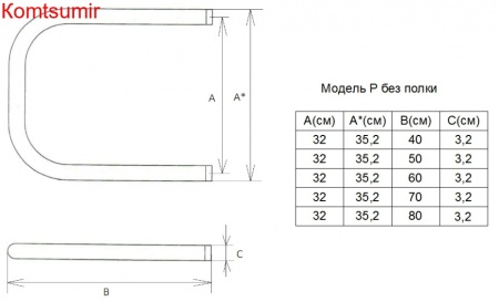 Полотенцесушитель водяной Двин P 32/70 1