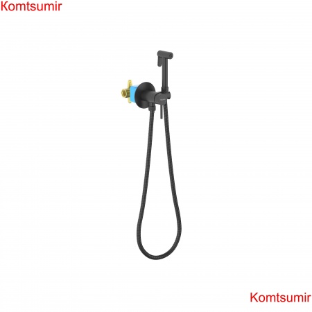 Комплект для гигиенического душа встроенный (смеситель + гигиеническая лейка + шланг) AQUATEK, матовый черный AQ1021MB ЕВРОПА