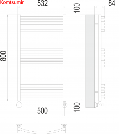 Классик П16 500х800 Полотенцесушитель  TERMINUS
