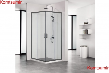 Aquatek Душевой уголок квадратный, двери раздвижные 200х90x90, черный матовый