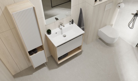 Тумба Tossony 70 подвесная Сонома светлая/Белый