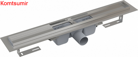 Душевой лоток AlcaPlast APZ1 300 с опорами серый, хром, выпуск боковой