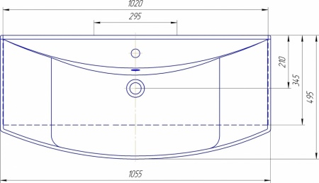 Тумба с раковиной Aqwella Allegro 105 с 2 ящиками