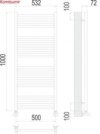 Аврора П20 500х1000 Полотенцесушитель  TERMINUS Аврора П20 500х1000 Полотенцесушитель  TERMINUS