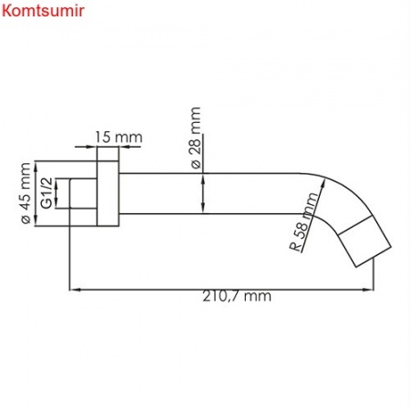 WasserKRAFT A113 Настенный излив для ванны