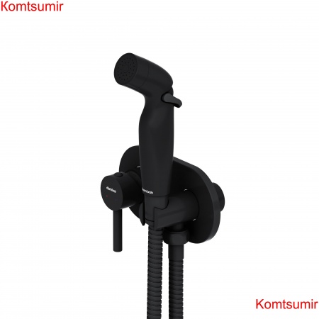 Damixa 212000300 Option, смеситель монтируемый в стену, с гиг. душем, чёрный