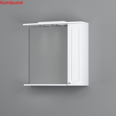 M41MPR0751WG Palace One, зеркало, частично зеркальный шкаф, правый, 75 см, с подсветкой, белый, глян M41MPR0751WG Palace One, зеркало, частично зеркальный шкаф, правый, 75 см, с подсветкой, белый, глян