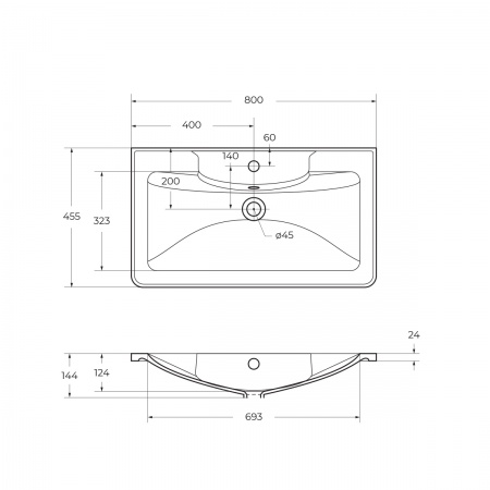 Раковина из литьевого мрамора BelBagno BB800/455-LV-MR-ALR