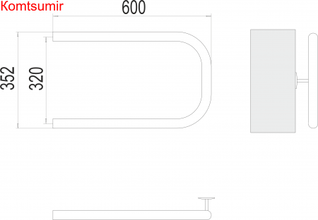 П-обр AISI 32х2 320х600 Полотенцесушитель  TERMINUS П-обр AISI 32х2 320х600 Полотенцесушитель  TERMINUS