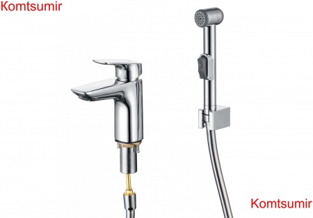 Смеситель для раковины 97 с гигиеническим ручным душем AQUATEK AQ1012CR ВЕГА