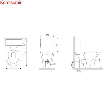Унитаз напольный Damixa Sirius DX86C8600SC безободковый с сиденьем микролифт, белый