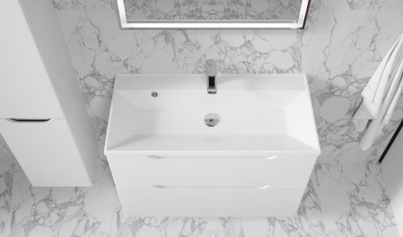 Тумба Wector 90 подвесная белая