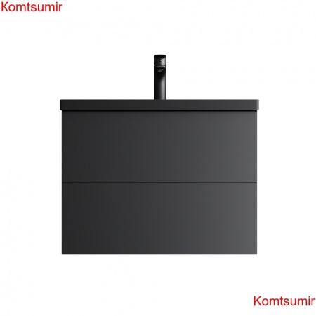 M90FHX07522BM GEM, База под раковину, подвесная, 75 см, 2 ящика push-to-open, цвет: черный матовый