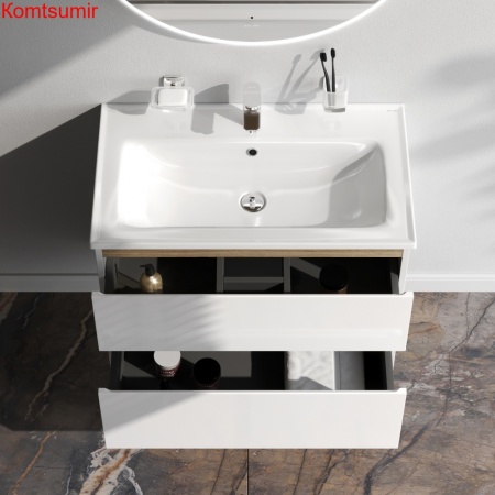 M85AFHX0802WG X-Joy, База под раковину, подвесная, 80 см, 2 ящика, белый глянец