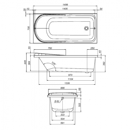 AM.PM W80A-150-070W-A Like, ванна акриловая A0 150х70 см, шт