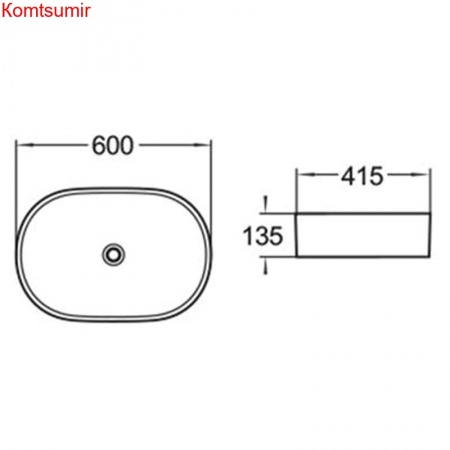 Раковина Azario накладная 600х415х135 белый глянец (AZ-2143P SP)