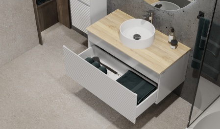 Тумба Cossety 100 подвесная Белый/Дуб Мавелла голд