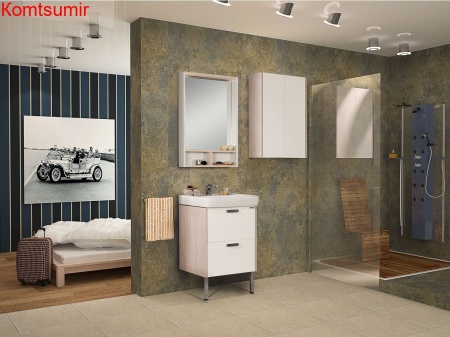 Зеркало-шкаф AQUATON Йорк 55 белый ясень (1A173202YOAV0) Зеркало-шкаф AQUATON Йорк 55 белый ясень (1A173202YOAV0)