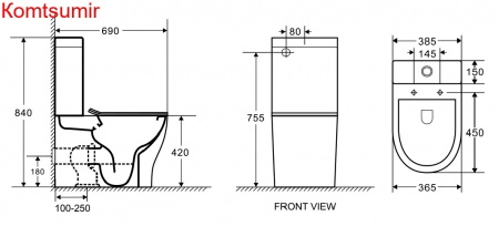 Унитаз напольный Azario Maro 690х385х840 безободковый с бачком и сиденьем микролифт (AZ-2154) Унитаз напольный Azario Maro 690х385х840 безободковый с бачком и сиденьем микролифт (AZ-2154)