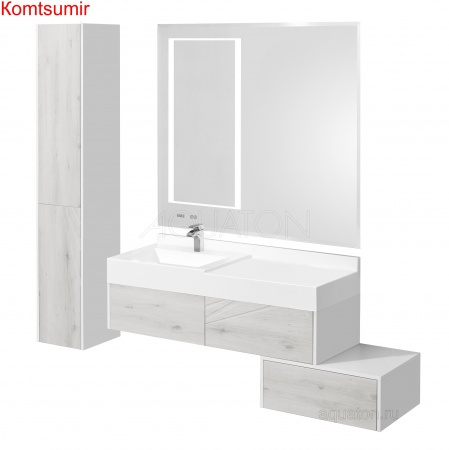 Тумба под раковину AQUATON Сакура 120 подвесная, светлое дерево (1A219701SKW80)