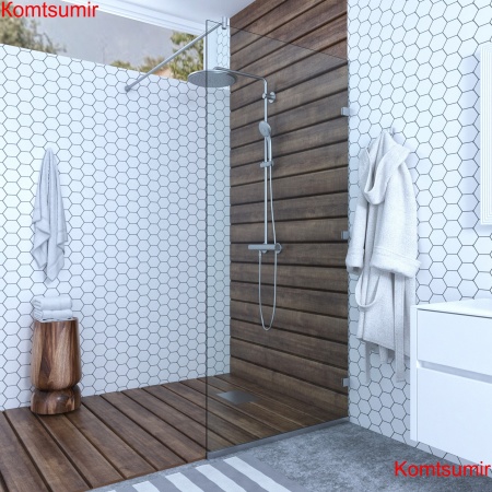 Душевое ограждение 100 см. "GLASS" , фурнитура хром,стекло прозрачное 6мм. Душевое ограждение 100 см. "GLASS" , фурнитура хром,стекло прозрачное 6мм.