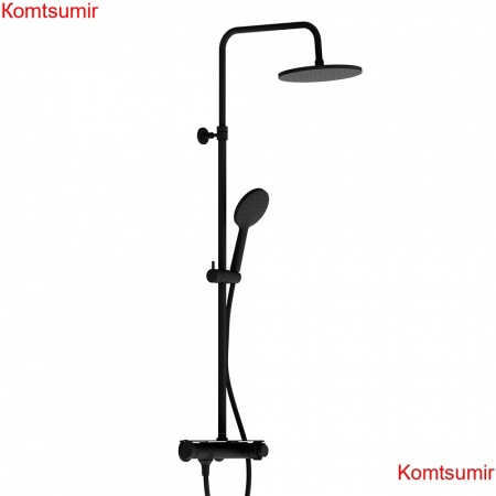 Damixa 977750300 Jupiter душевая система с душевым ТМС смесителем-полкой, черный