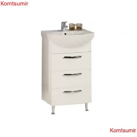 Тумба под раковину AQUATON Ария 50 Н, белая (1A140201AA010)